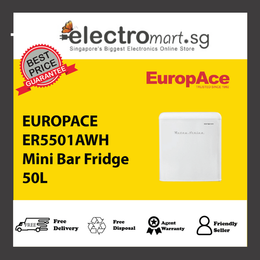 EUROPACE ER5501AWH Mini Bar Fridge 50L