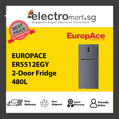 EUROPACE ER5512EGY 2-Door Fridge 480L