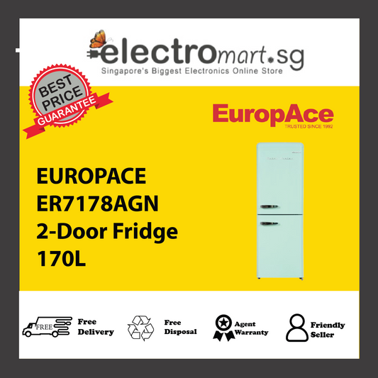EUROPACE ER7178AGN 2-Door Fridge 170L
