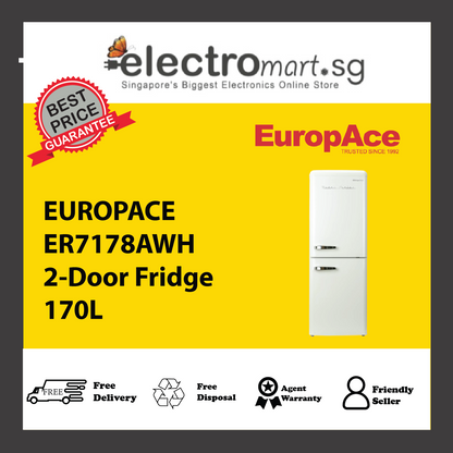 EUROPACE ER7178AWH 2-Door Fridge 170L
