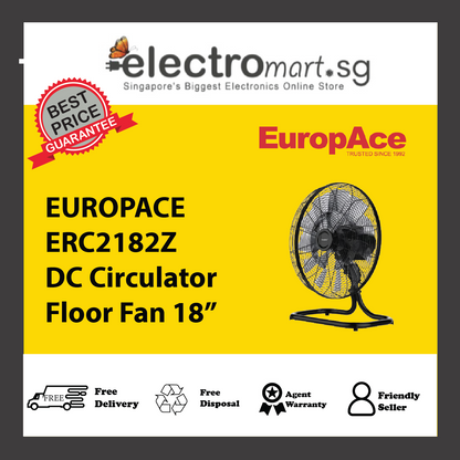 EUROPACE ERC2182Z DC Circulator Floor Fan 18”