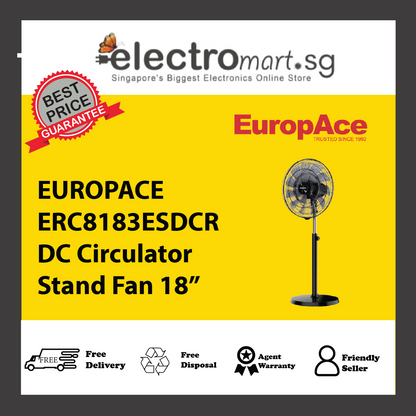 EUROPACE ERC8183ESDCR DC Circulator Stand Fan 18”