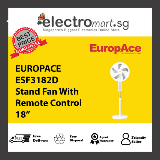 EUROPACE ESF3182D Stand Fan With Remote Control 18”