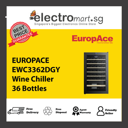 EUROPACE EWC3362DGY Wine Chiller 36 Bottles