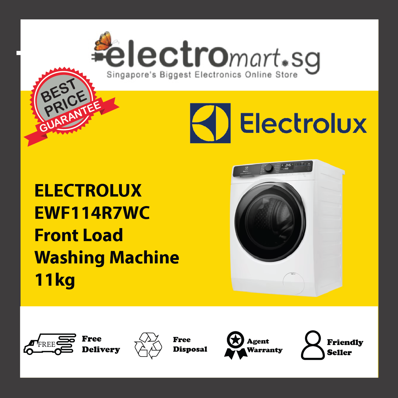ELECTROLUX EWF114R7WC Front Load Washing Machine 11kg