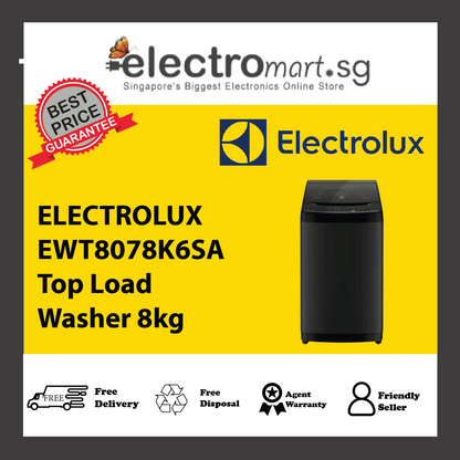 ELECTROLUX EWT8078K6SA Top Load Washer 8kg