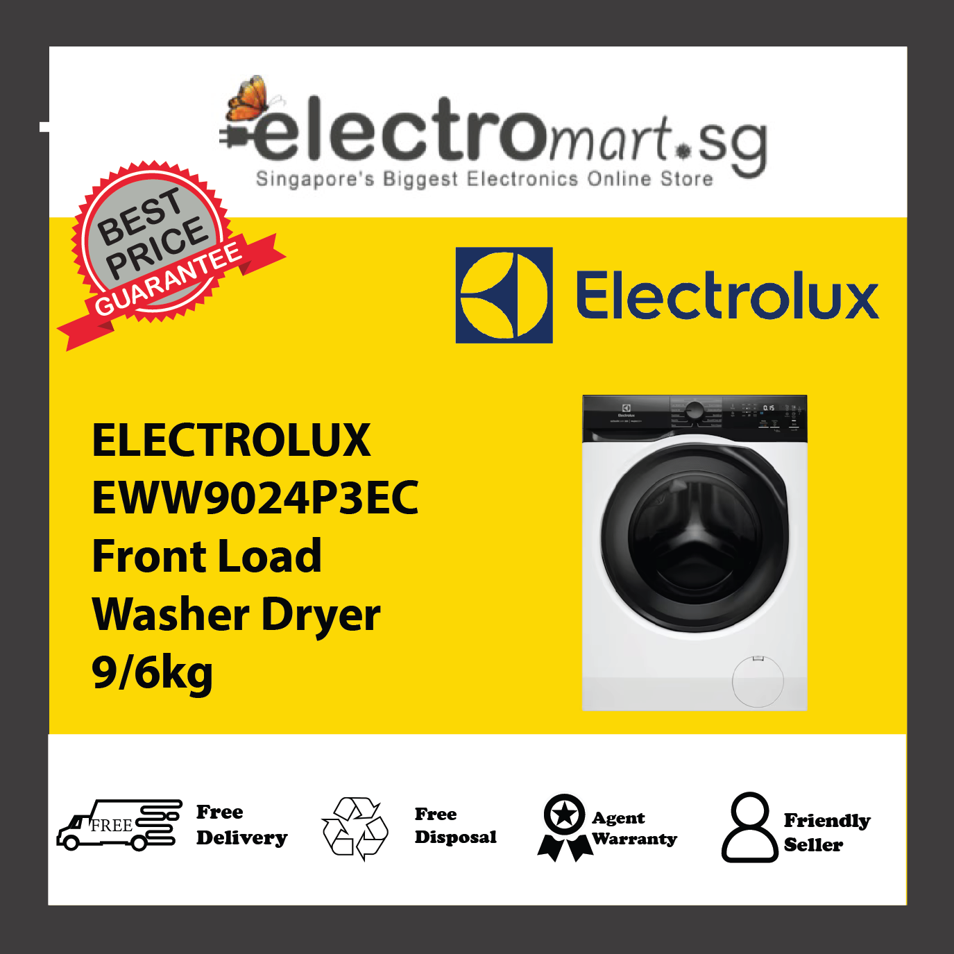 ELECTROLUX EWW9024P3EC Front Load Washer Dryer 9/6kg