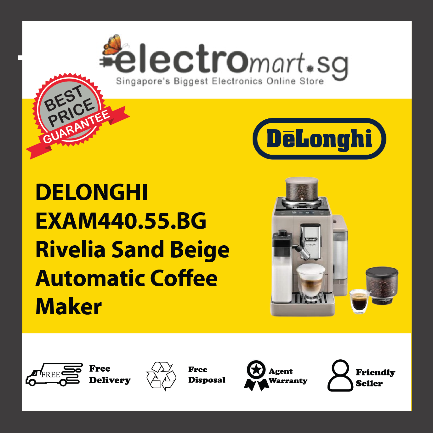 DELONGHI EXAM440.55.BG Entièrement Automatic Machine à Expresso 1.4 L