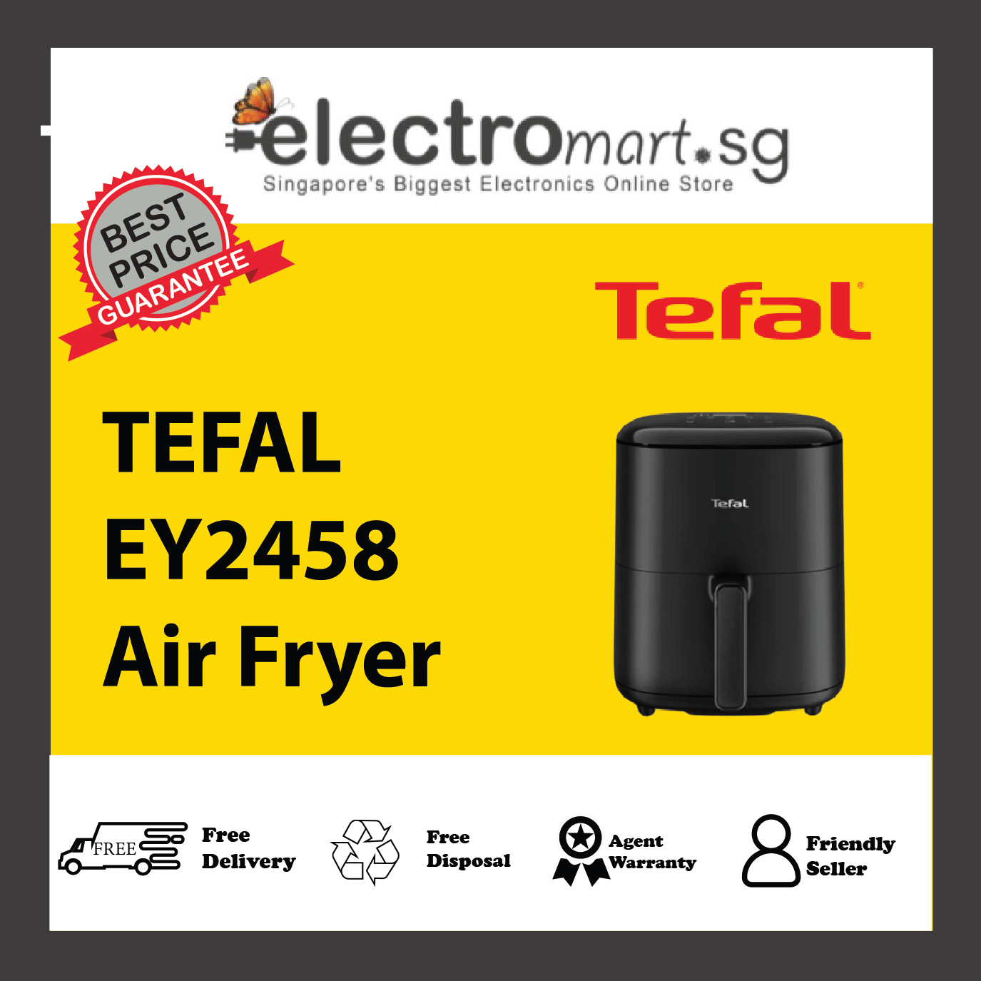 TEFAL EY2458 Easy Fry Max Digital Air Fryer (5L)