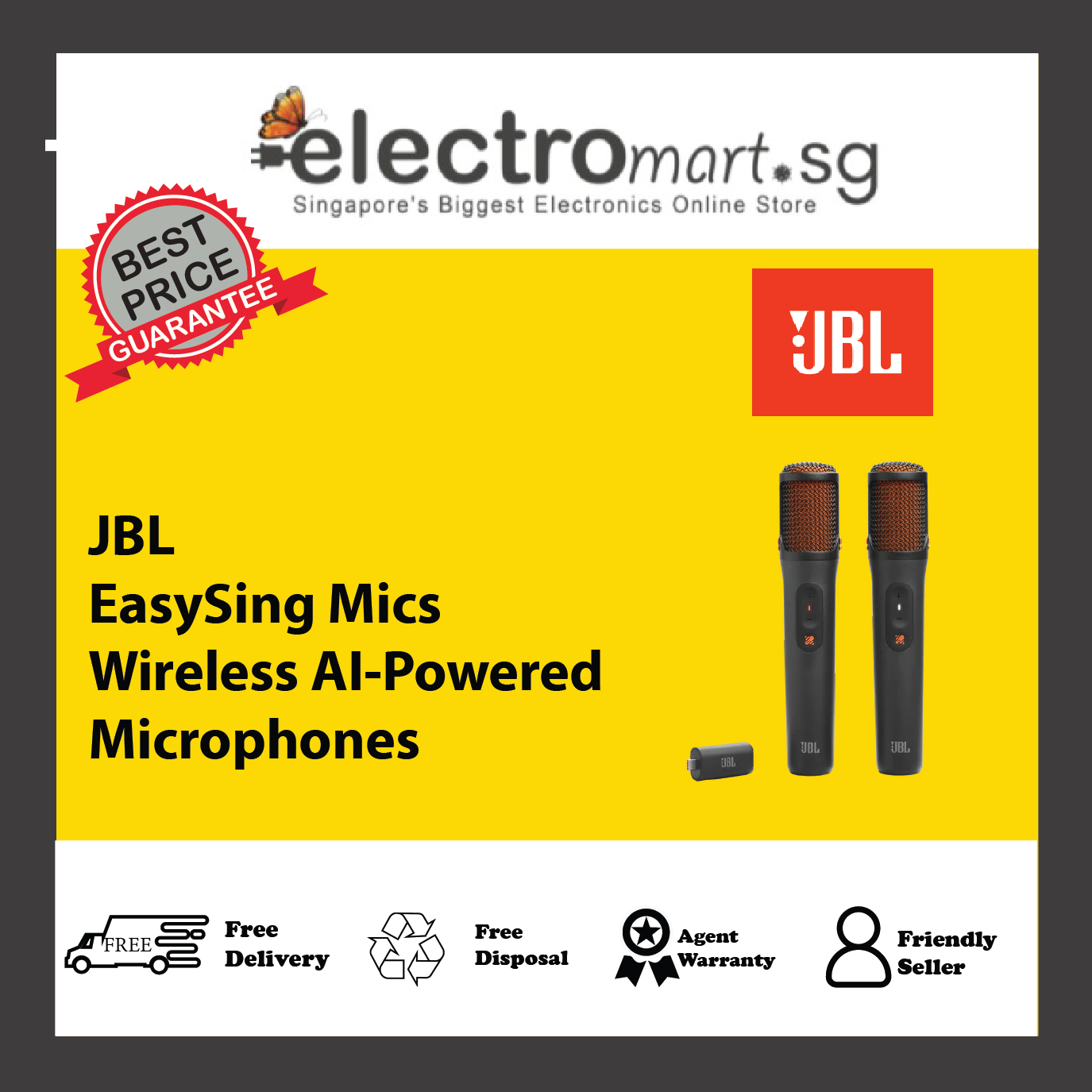 JBL EasySing Mics Wireless AI-Powered Microphones