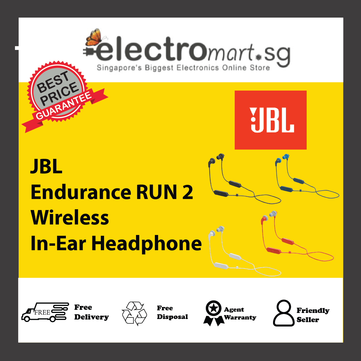 JBL Endurance RUN 2 Wireless In-Ear Headphone