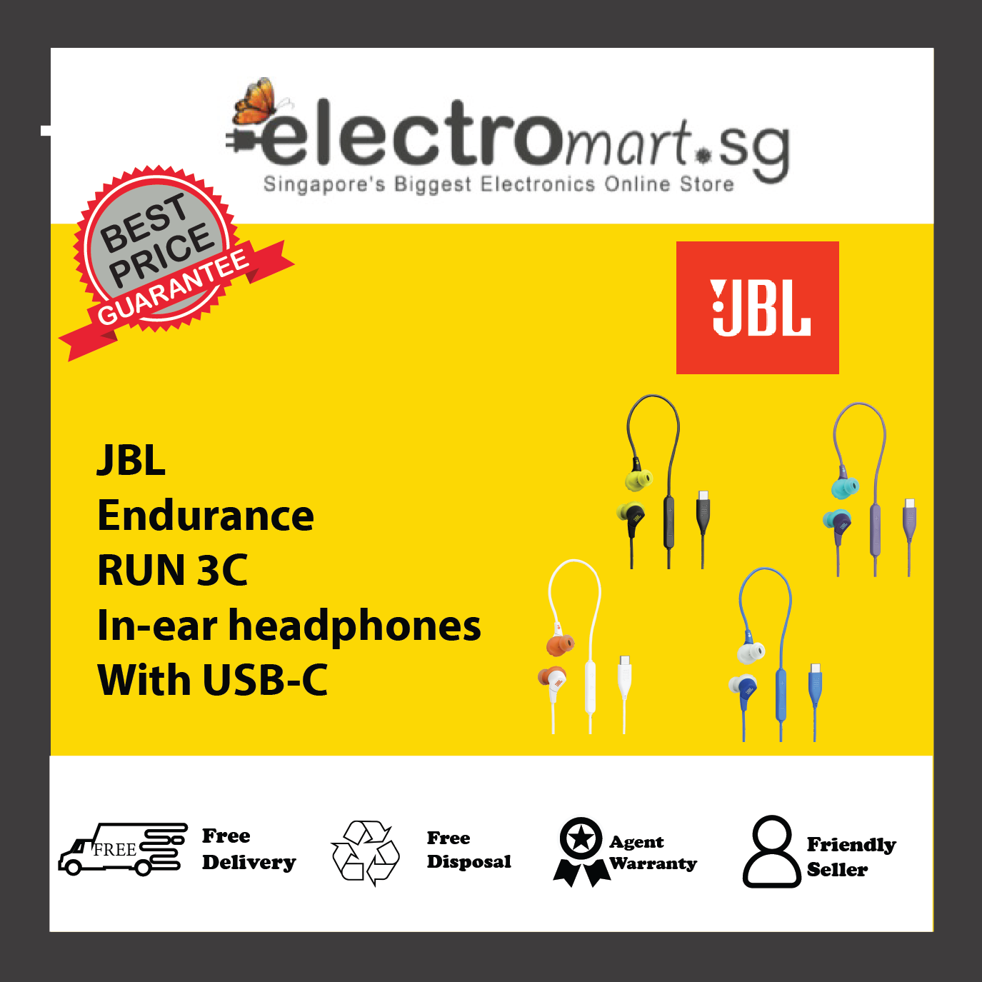 JBL Endurance RUN 3C In-ear headphones With USB-C