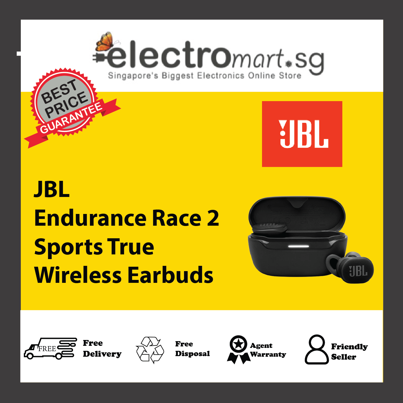 JBL Endurance Race 2 Sports True Wireless Earbuds