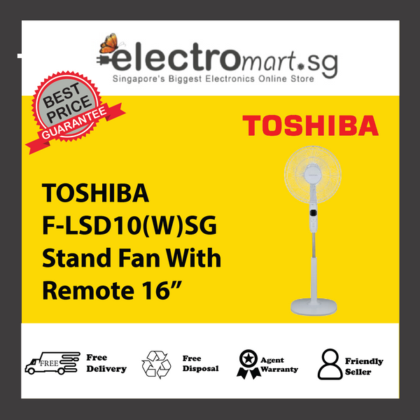 TOSHIBA F-LSD10(W)SG Stand Fan With Remote 16”