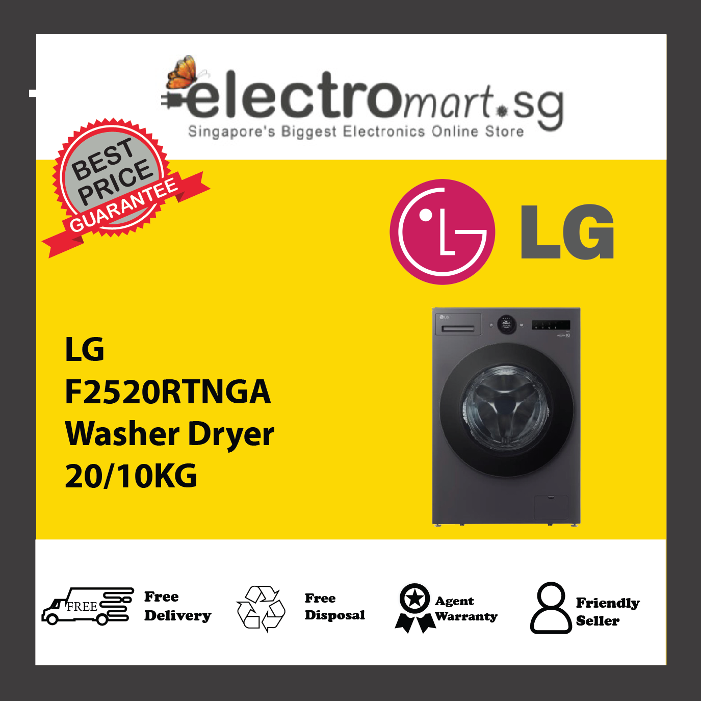 LG F2520RTNGA Washer Dryer 20/10KG