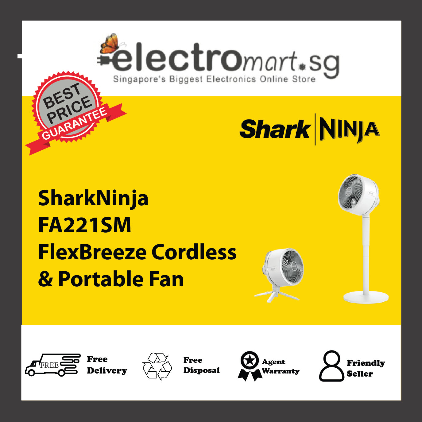 SharkNinja FA221SM FlexBreeze Cordless & Portable Fan