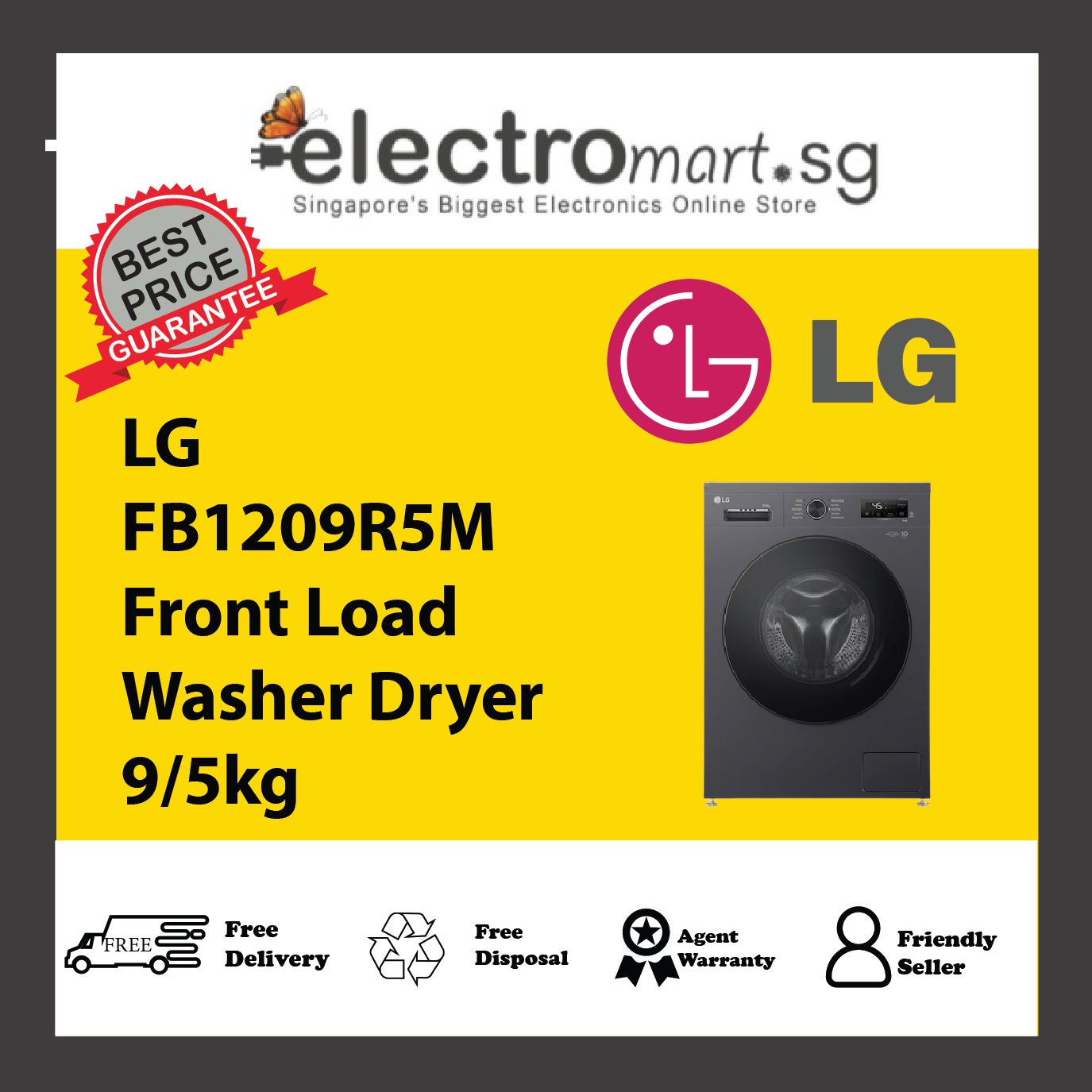 LG FB1209R5M Front Load Washer Dryer 9/5kg