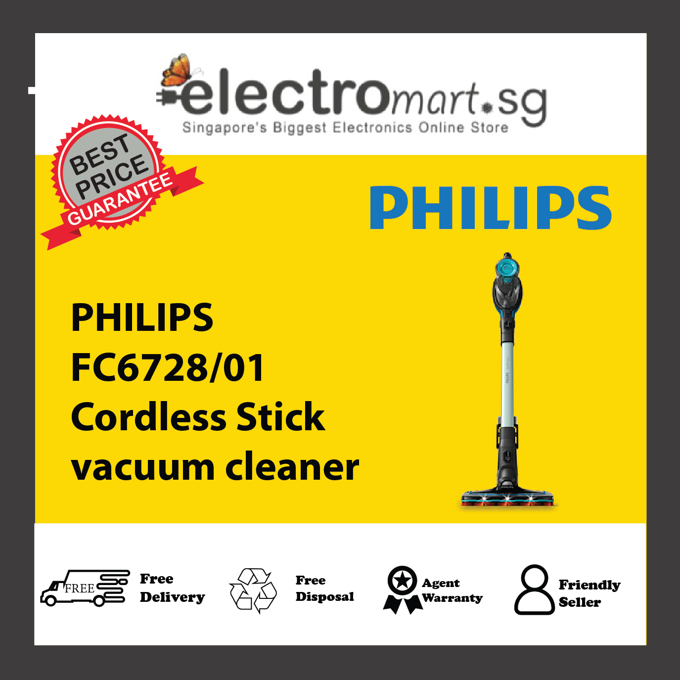 PHILIPS FC6728/01 Cordless Stick  vacuum cleaner
