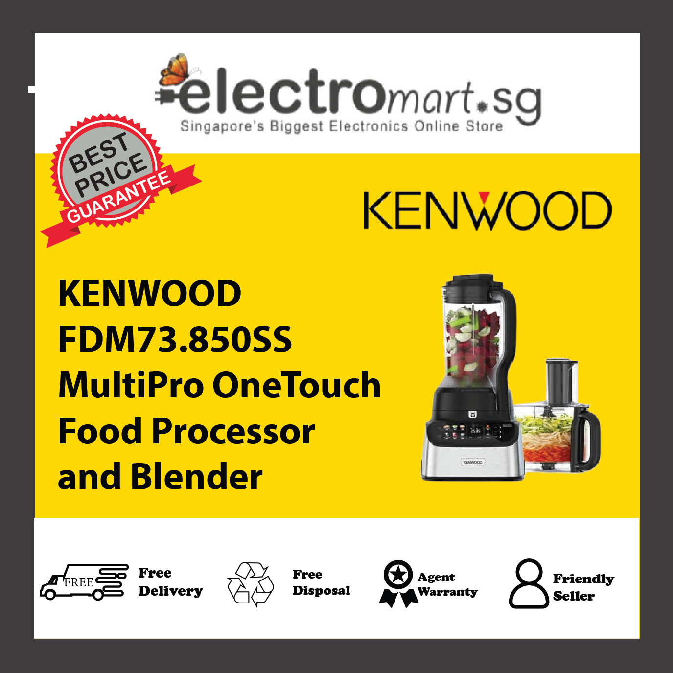 KENWOOD FDM73.850SS MultiPro OneTouch Food Processor and Blender