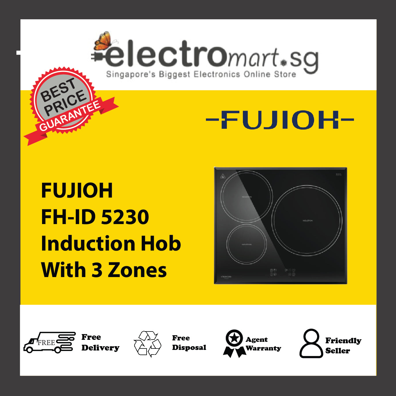 FUJIOH FH-ID 5230 Induction Hob With 3 Zones