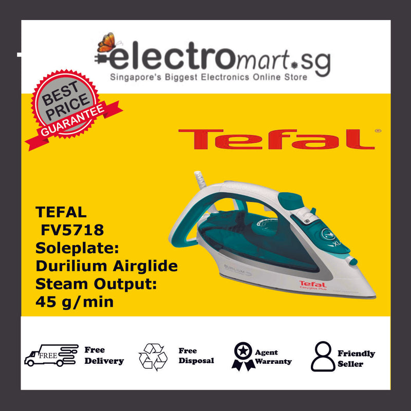 TEFAL FV5718 STEAM IRON EASYGLISS TURQUO 2500WATT