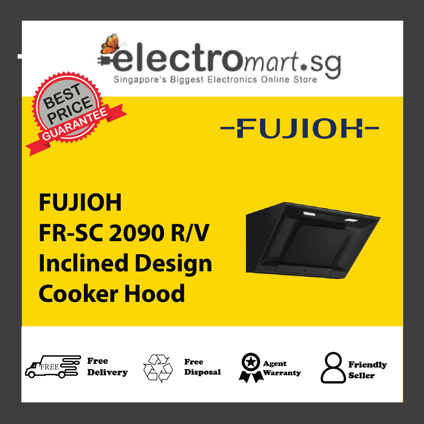 FUJIOH FR-SC 2090 R/V Inclined Design Cooker Hood