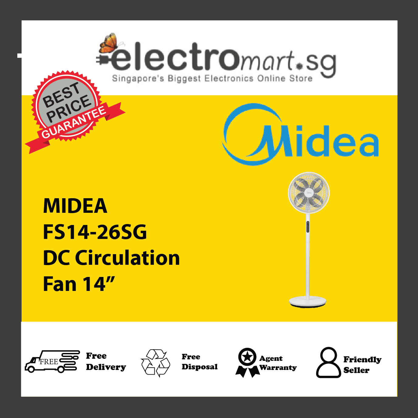 MIDEA FS14-26SG DC Circulation Fan 14”