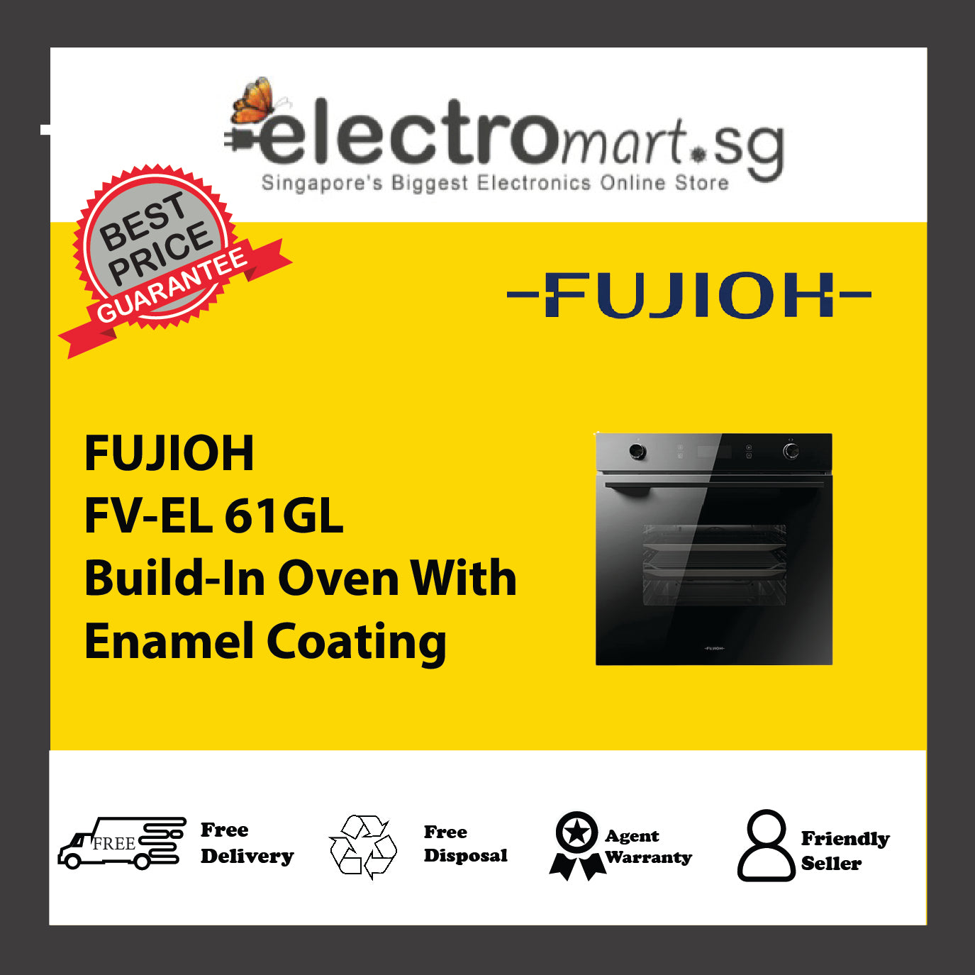 FUJIOH FV-EL 61GL Build-In Oven With Enamel Coating