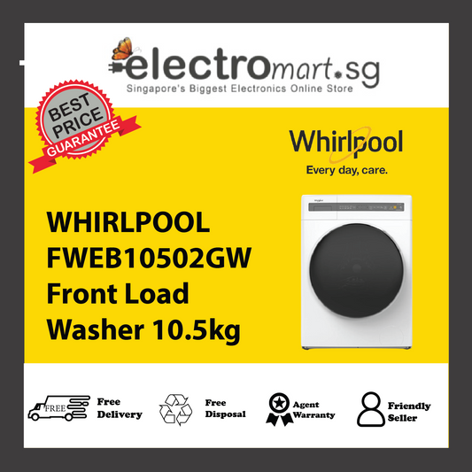 WHIRLPOOL FWEB10502GW Front Load Washer 10.5kg