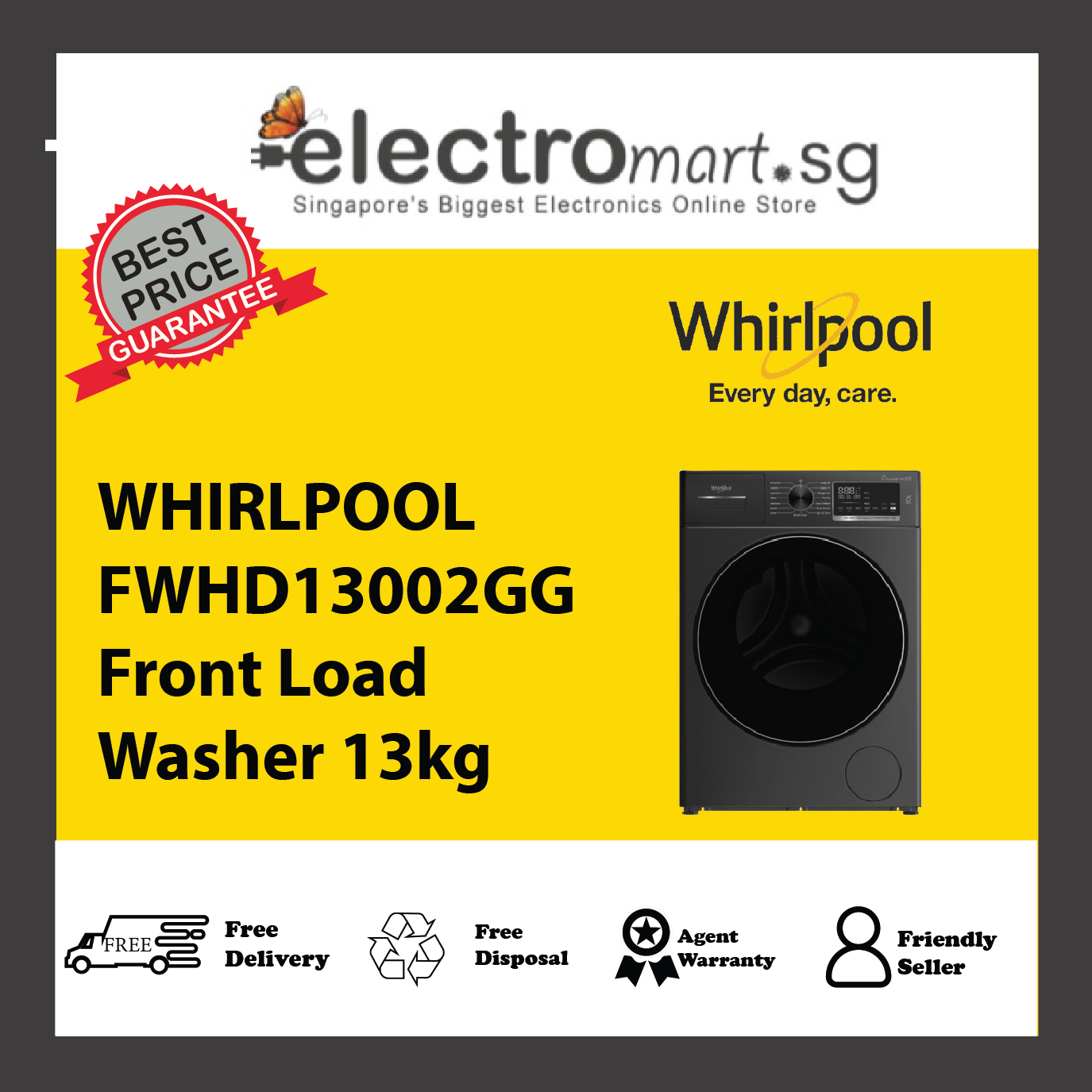 WHIRLPOOL FWHD13002GG Front Load Washer 13kg