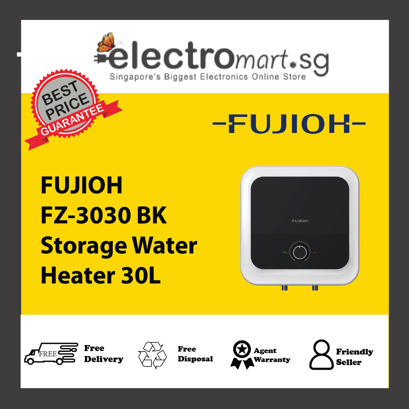 FUJIOH FZ-3030 BK Storage Water Heater 30L