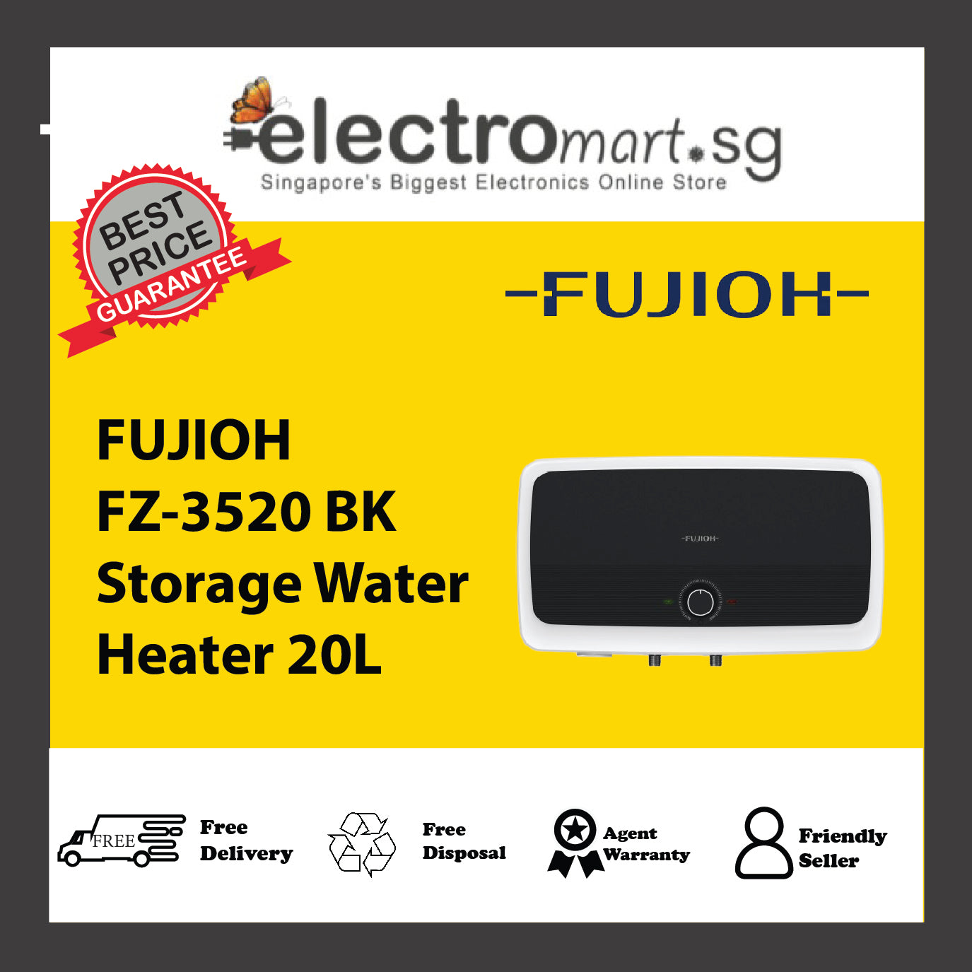 FUJIOH FZ-3520 BK Storage Water Heater 20L