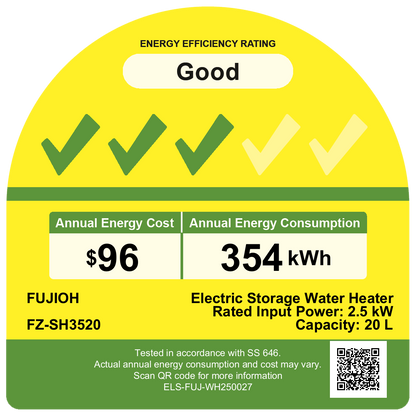 FUJIOH FZ-3520 BK Storage Water Heater 20L