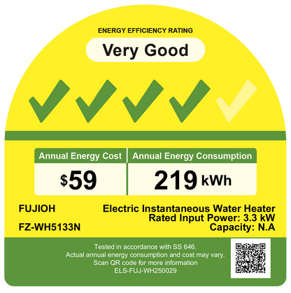 FUJIOH FZ-WH5133N Instant Water Heater with Hand Shower