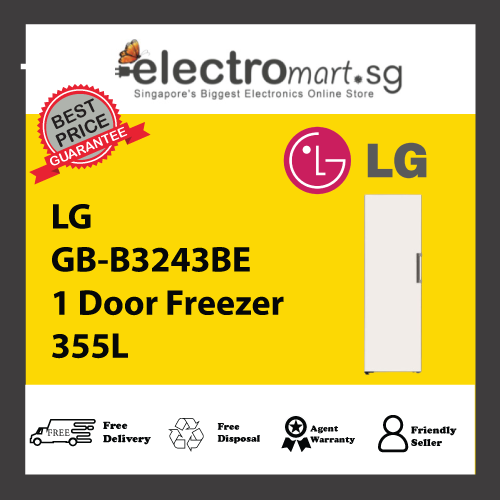 LG GB-B3243BE 1 Door Freezer 355L