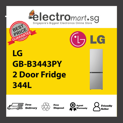 LG GB-B3443PY 2 Door Fridge 344L
