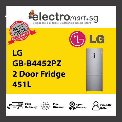 LG GB-B4452PZ 2 Door Fridge 451L