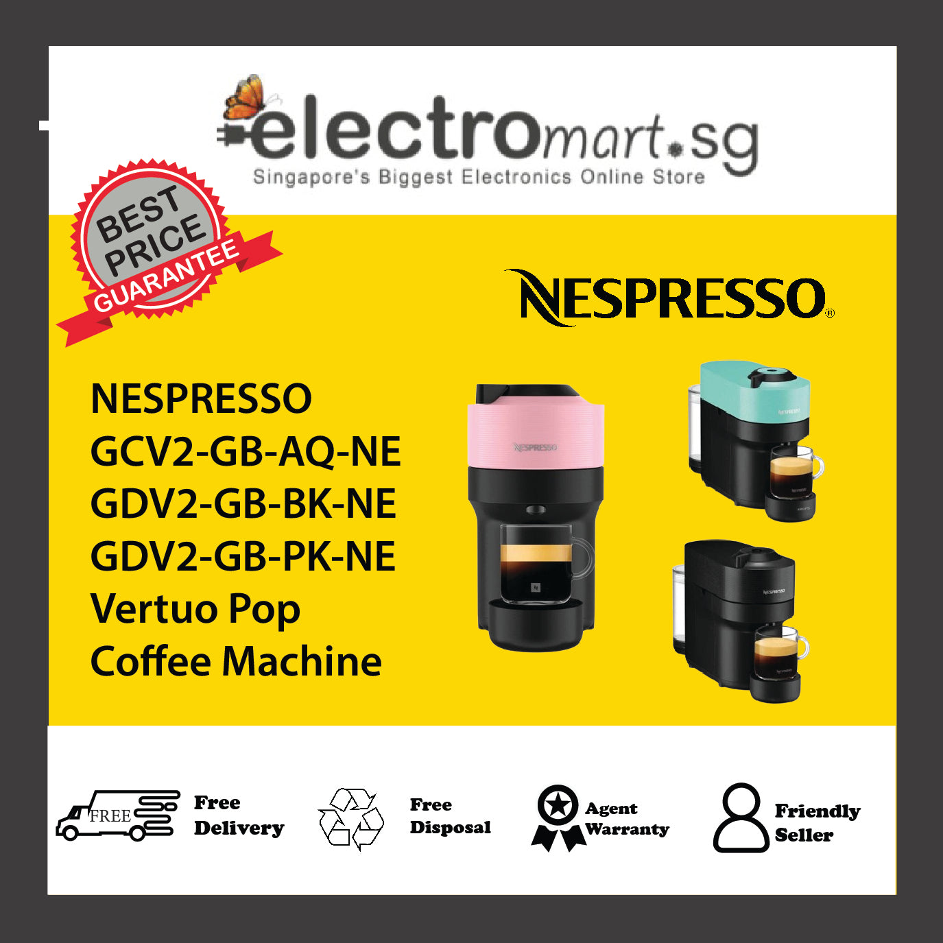 NESPRESSO GCV2-GB Vertuo Pop Coffee Machine