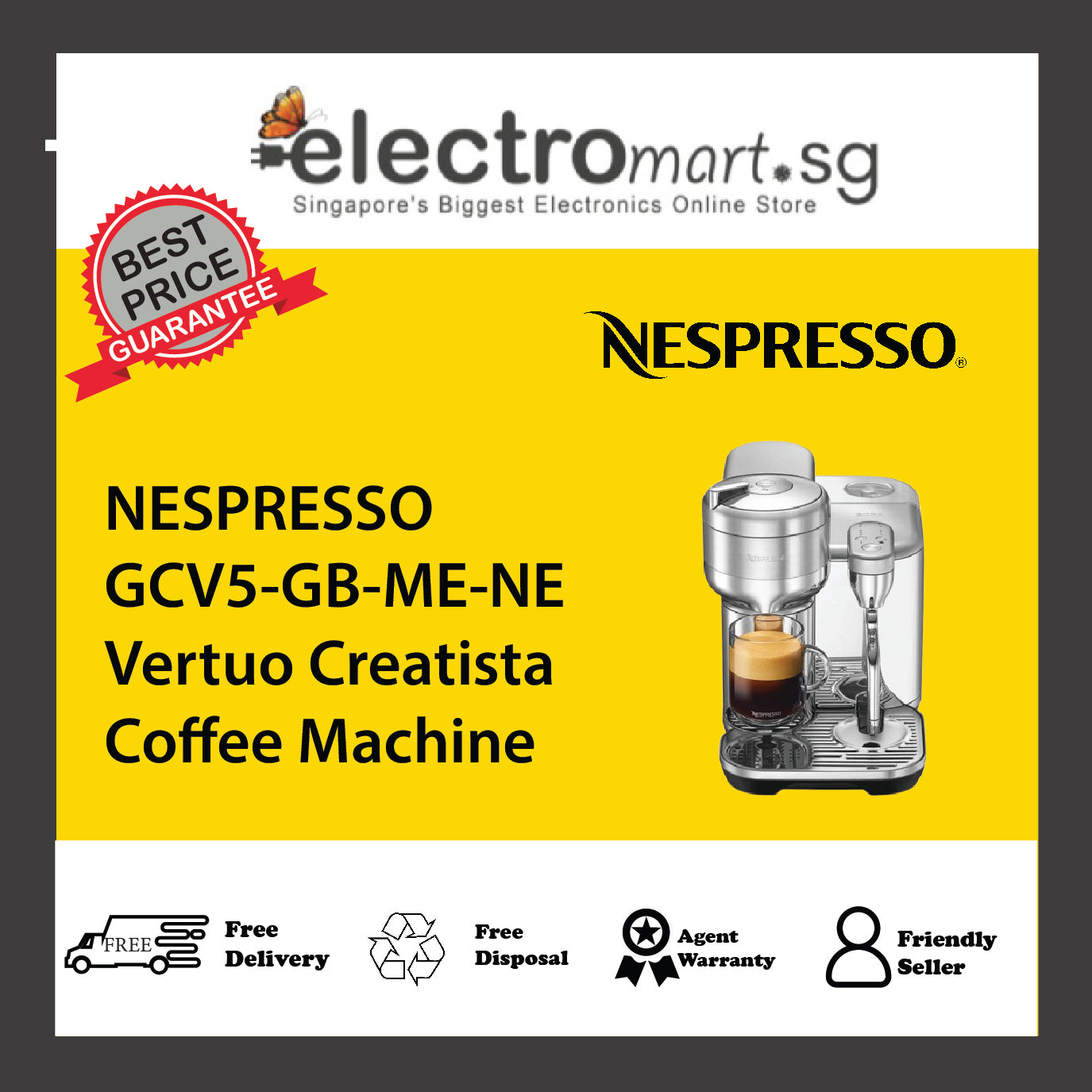 NESPRESSO GCV5-GB-ME-NE Vertuo Creatista Coffee Machine – Electromart ...