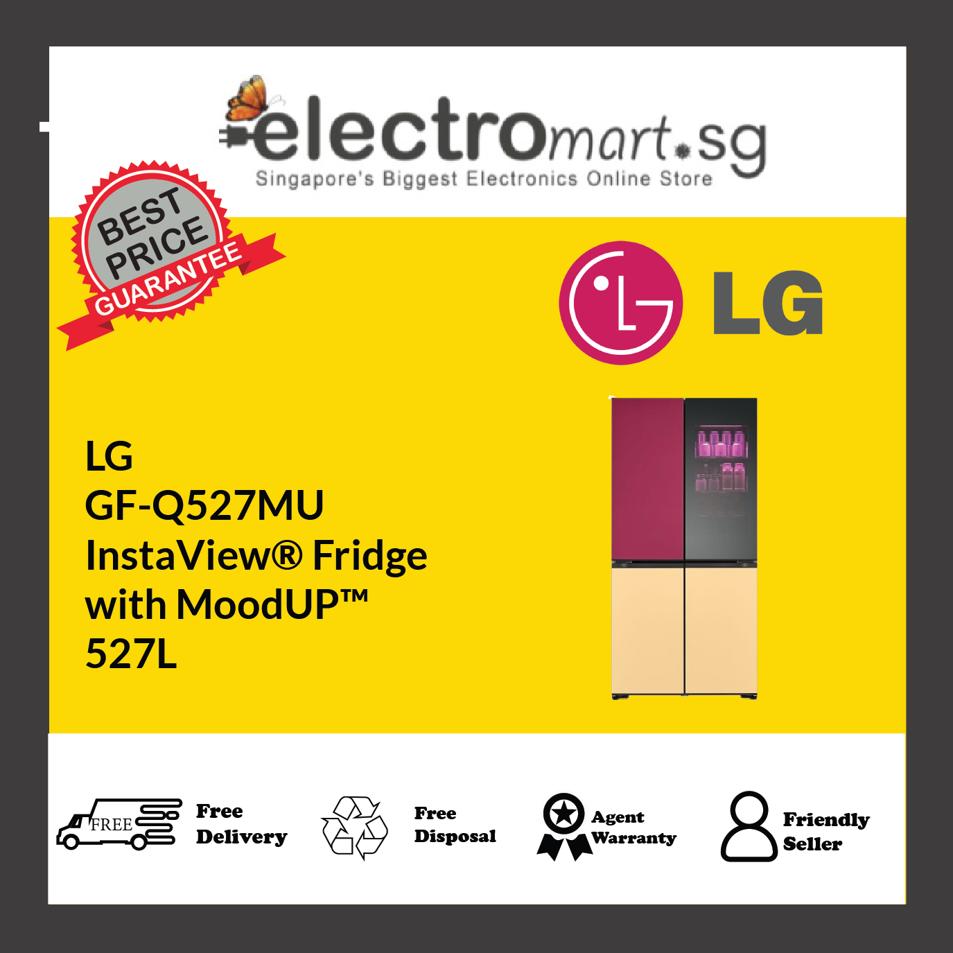 LG GF-Q527MU  French Door Refrigerator 527L