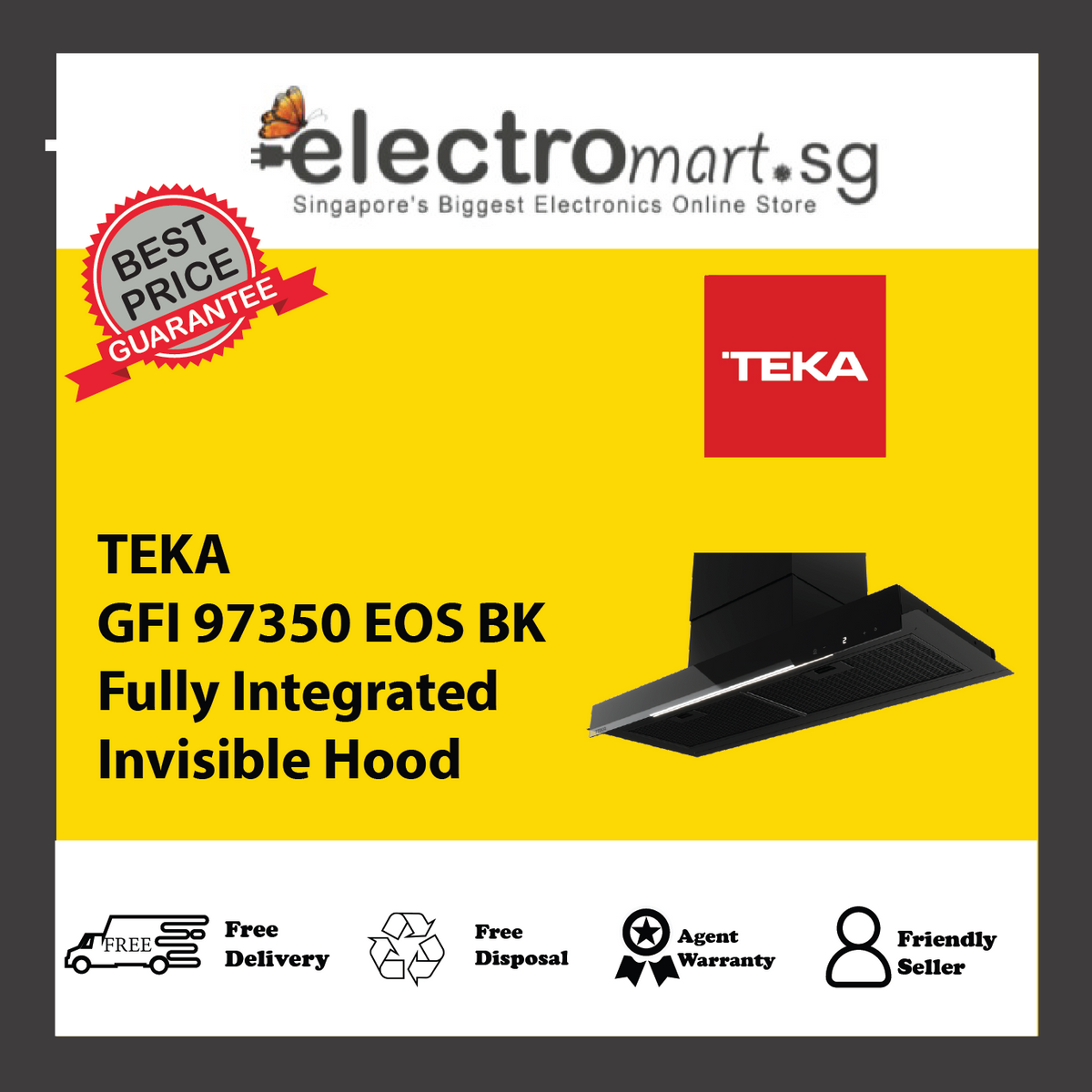 TEKA GFI 97350 EOS BK Fully Integrated Invisible Hood