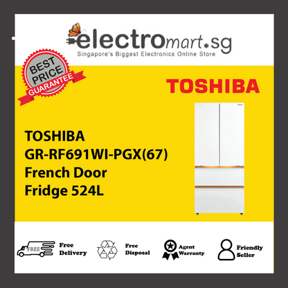 TOSHIBA GR-RF691WI-PGX(67) French Door Fridge 524L