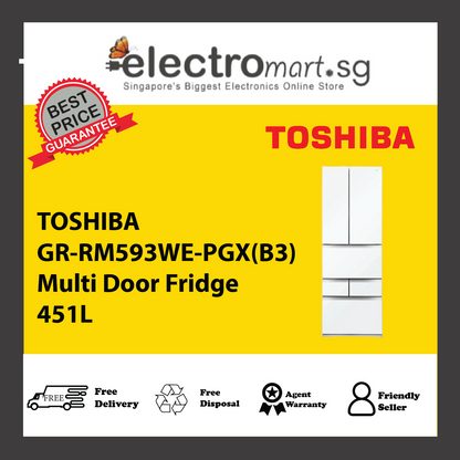 TOSHIBA GR-RM593WE-PGX(B3) Multi Door Fridge 451L