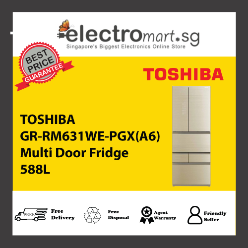 TOSHIBA GR-RM631WE-PGX(A6) Multi Door Fridge 588L
