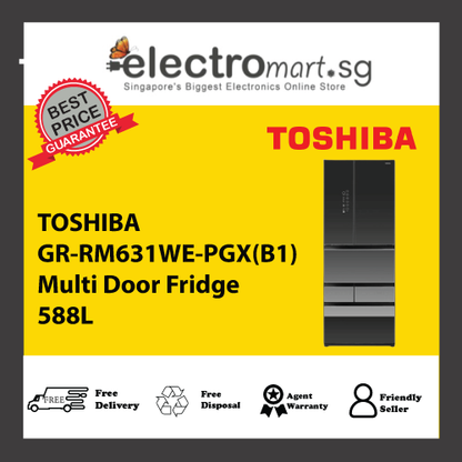 TOSHIBA GR-RM631WE-PGX(B1) Multi Door Fridge 588L
