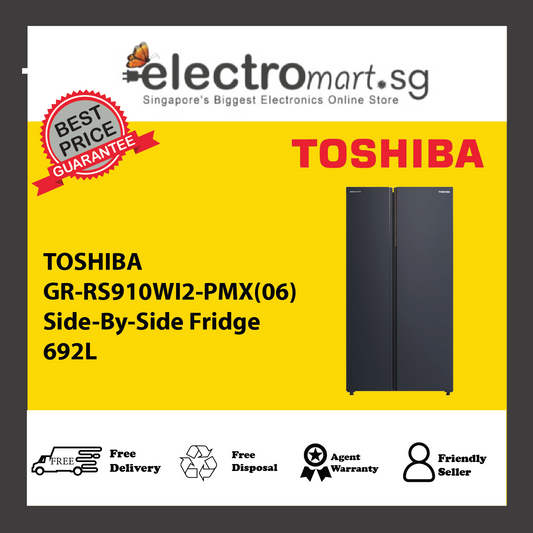 TOSHIBA GR-RS910WI2-PMX(06) Side-By-Side Fridge 692L