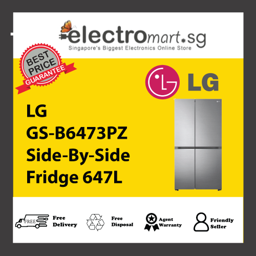 LG GS-B6473PZ Side-By-Side Fridge 647L