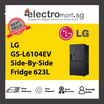 LG GS-L6104EV Side-By-Side Fridge 623L
