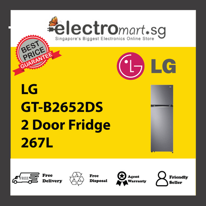 LG GT-B2652DS 2 Door Fridge 267L