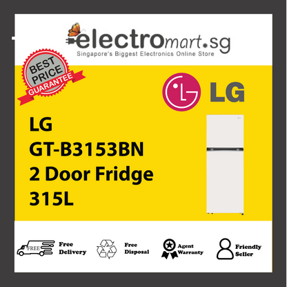 LG GT-B3153BN 2 Door Fridge 315L